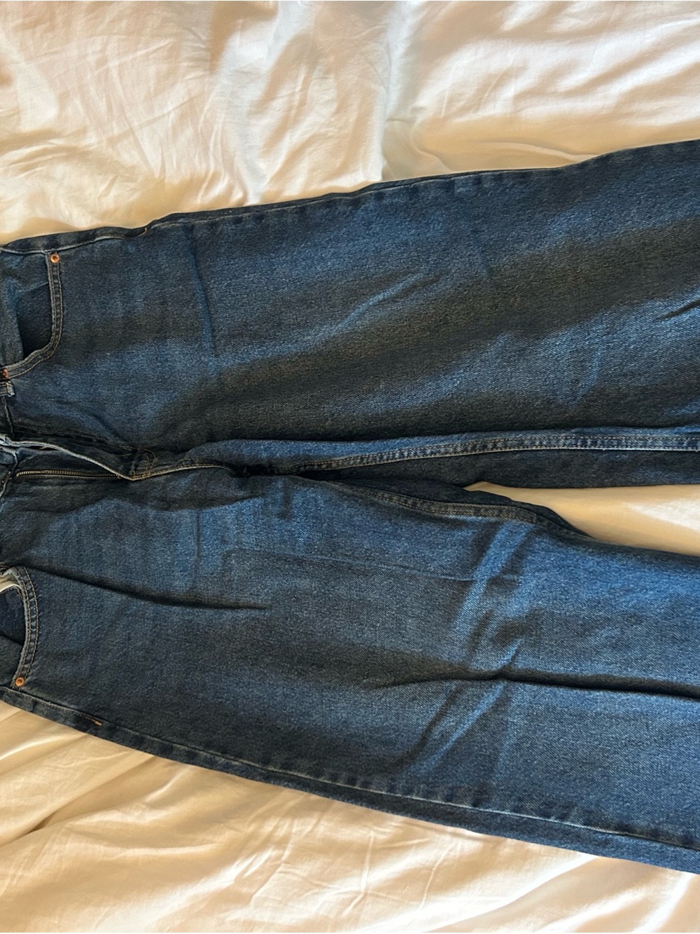 Pull&Bear Women’s Dark Blue Wide-Leg Jeans
